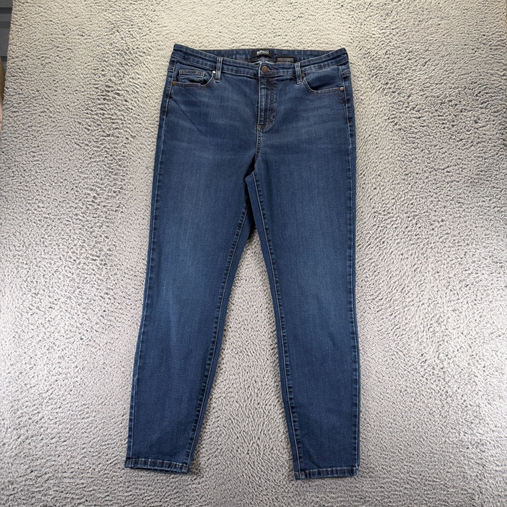 Buffalo David Bitton Jeans Women 12 Blue Cotton Denim Tapered Leg Faded Workwear
